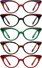 Eyekepper 5-pack Cat Eye Reading Glasses Cute Reader for Women 2.75