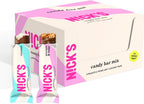 NICKS Keto Chocolate Candy Bars – Variety Pack, Coconut and Peanuts and Fudge, No Added Sugar, Low Carb, 180 Calories, Gluten-Free Sweets – 15-Pack (40g Each)