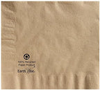 Hoffmaster 180435 Earth Wise Kraft Dinner Napkin, 2 Ply, 1/4 Fold, 17" x 17", Natural (Packs of 1200)