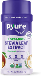 Pyure Organic Stevia Extract Powder, 100% Pure Stevia Leaf Extract, No Fillers, Sugar-Free, Keto, Paleo, Diabetic Friendly, Zero Calorie, 300x Sweeter Than Sugar, 1,000 Servings, USDA Organic