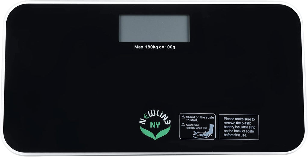 NewlineNY SBB0718M-NYBK Step-On Mini Travel Bathroom Scale, Cool Black