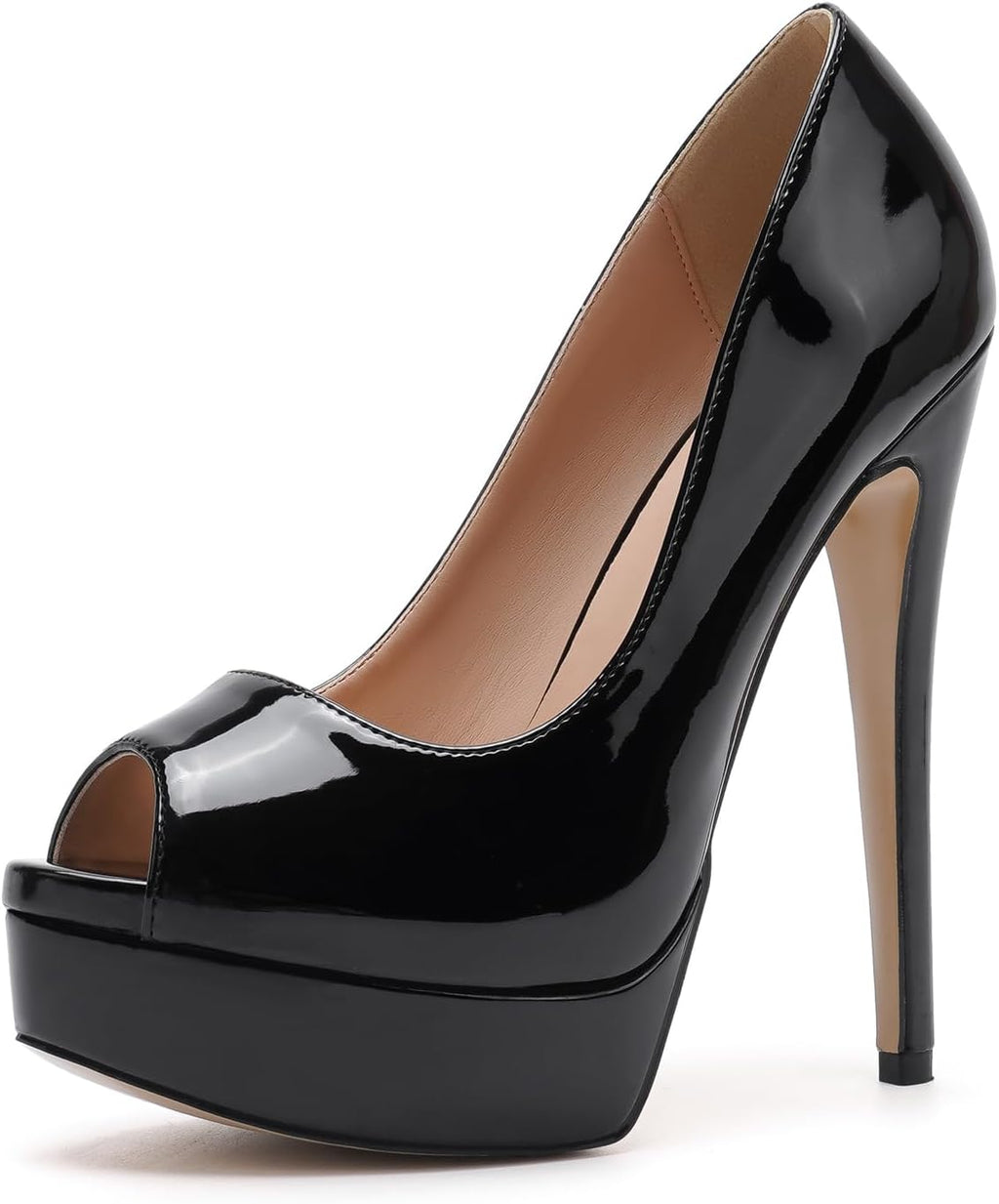 WUXIN H&P Women's Platform Stiletto Heels Shoes Peep Toe Pumps 6 inch Sexy Heels for Dress Wedding Party