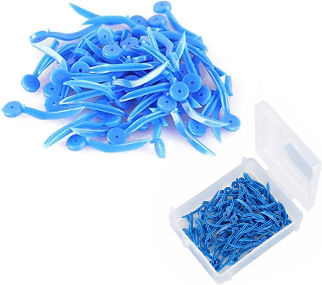 Windplus Dental Wedges, 400pcs Dental Plastic Wedge Disposable Fixing Wedge with Hole, Dental Sectional Matrix Wedges, Dental Add-on Wedges, Teeth Interproximal Wedges. (Blue XS)