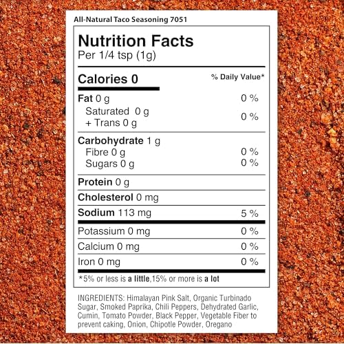 The Spice Lab Taco Seasoning - All Natural, Gluten Free Taco Seasoning Mix - 4.5 oz Shaker - Perfect Non GMO - Spicy Mexican & Fajita Mix - 7051