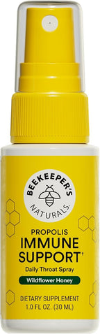 Propolis Throat Spray by Beekeeper's Naturals - 95% Bee Propolis Extract, Natural Immune Support & Sore Throat Relief - Antioxidants, Keto, Paleo, Gluten-Free (1.0 oz)(Pack of 1)