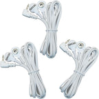 TENS Unit Wires Replacement Cords: 1.5m TENSSO 3pcs Cable Lead Replacements with DC 2.5mm Mini Plug to 2 Snap Connectors for Electrode eStim Pads - White 5ft