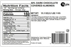 Yupik 60% Dark Chocolate Covered Almonds, 2.2 lb (35.2 oz), Kosher, Whole Nuts, Almonds Dipped in Chocolate, Crunchy & Smooth, Dark Chocolate Candy, Classic Sweet Snacks