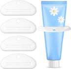 5PCS Toothpaste Squeezer, Plastic Toothpaste Tube Clip Dispenser for Bathroom Cream Cosmetics Paint(White)