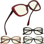Eyekepper 4-Pack Reading Glasses Blue Light Blocking Oversized Computer Glasses Readers Women +1.0