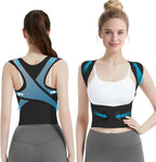 Posture Corrector for Women & Men, Full Back Brace Support with Adjustable Shoulder Straightener, Lower & Upper Back Pain Relief - Scoliosis, Hunchback, Spine Corrector (Black, Medium)