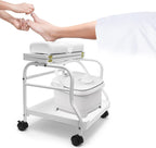 Beauty Salon Nail Or Foot Bath Spa Portable Esthetician Trolley Cart for Foot Rest Pedicure Manicure Funiture Massage Table Salon Supplies 2 Way Use 3 Color Option Elitzia (White)