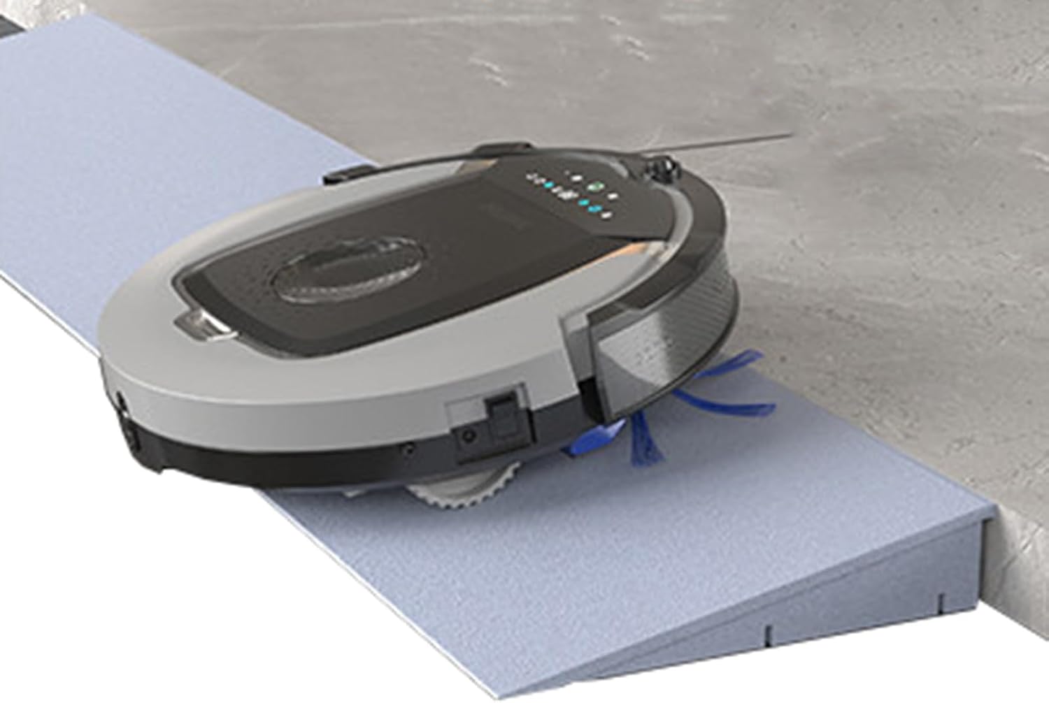 100cm Ramp Mat for Thresholds, Indoor Plastic Ramp Mat for Step Transition, Suitable for Robot Vacuums/Floor Scrubbers.(Gray,100 * 18 * 3cm)