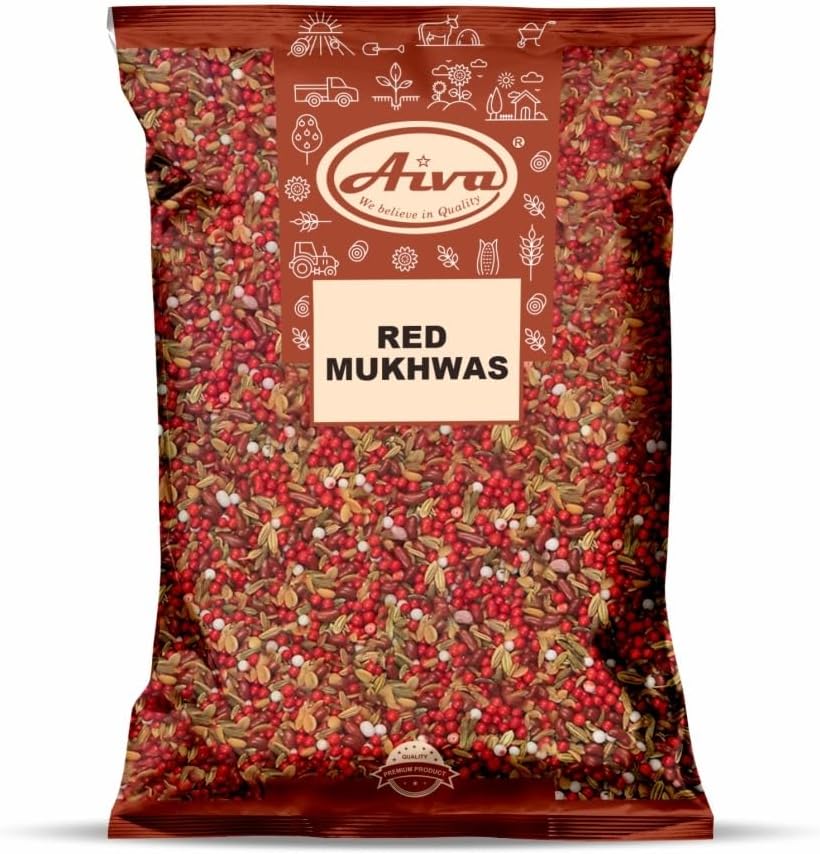 AIVA Red Mukhwas | Indian Origin Mouth Freshner | Vegan | Digestive treat - 200gm