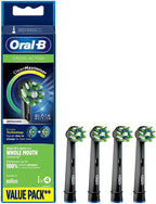 Oral-B Cross Action Replacement Brush Heads for an Oral-B Electric Toothbrush, Pack of 4, Black