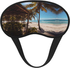 Beach Palm Trees Eye Mask for Sleeping Soft Satin Sleep Shade Cover Blindfold with Elastic Strap Travel Nap Blackout Eye Shade Cover for Women Men