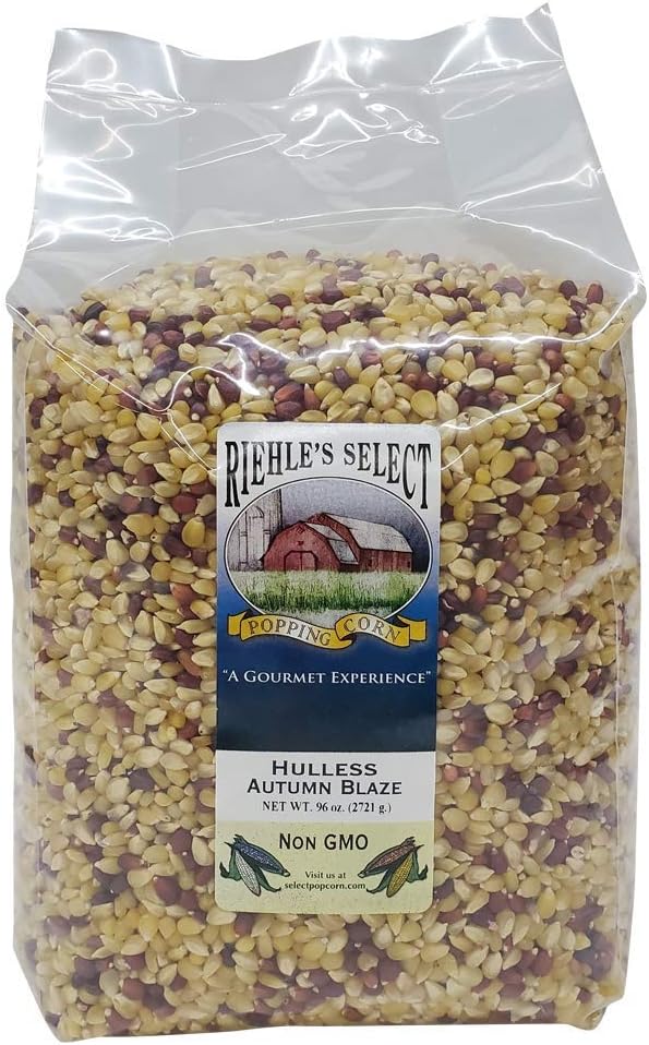 Riehle's Select Popping Corn - Hulless Autumn Blaze Old Fashioned Whole Grain Popcorn - 6lb (96oz)
