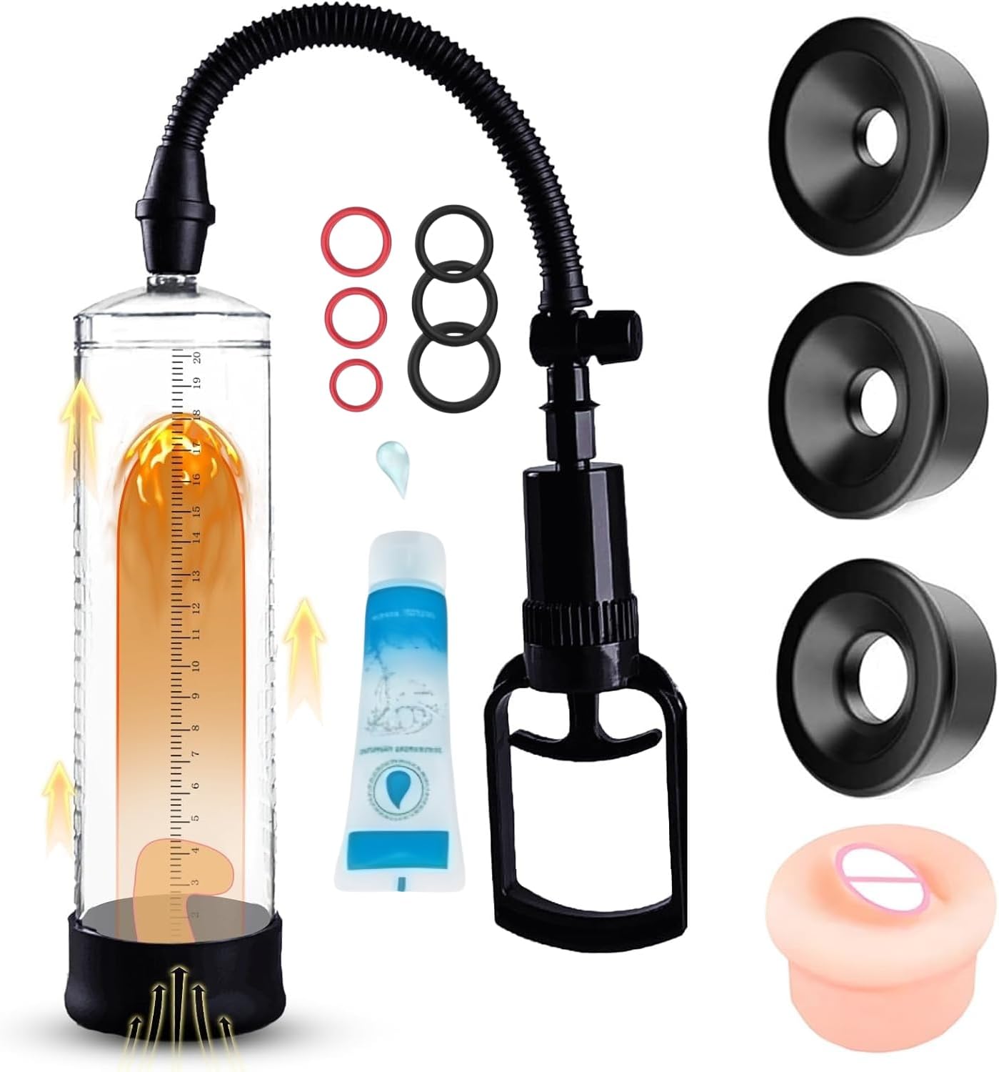 Male Growth Pump Vacuum penisen Largement Tool with Strong Suction Men's Enlargement Pumps Adjustable Underwear Set Training Tools to Be a Bigger Men battery-MH08