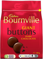 Cadbury Bournville Dark Chocolate Giant Buttons, Sharing Bag, Bite Size Treats, 100 g (Pack of 1)
