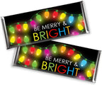 Christmas Candy Bar Wrappers for Chocolate Bar Favors - Merry and Bright - for Christmas Holiday Party, Office, School, Teacher, Stocking Stuffer (Set of 12) Candy Not Included