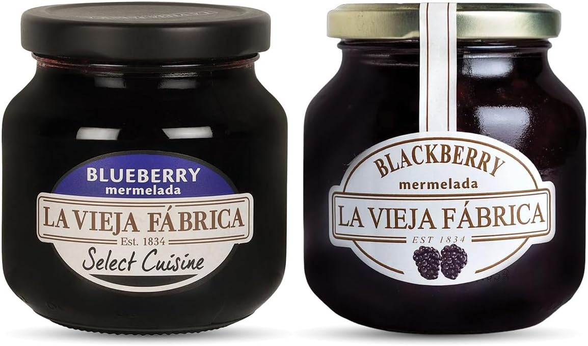 La Vieja Fabrica jam BlackBerry jam, 350g & Blueberry Jam Bottle, 285 g (Pack of 2)