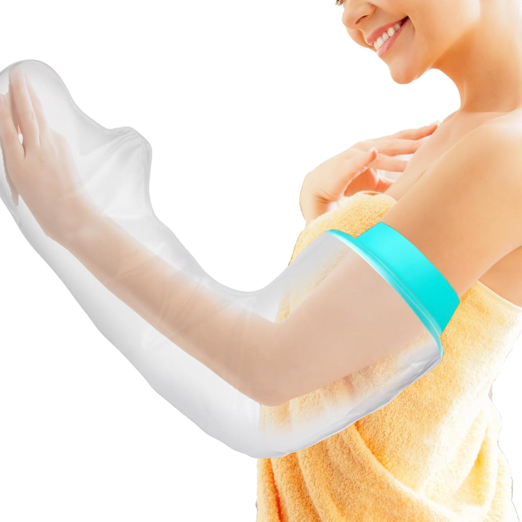 CIVJET Full Arm Waterproof Cast Cover for Shower Adult – Long Arm Cast Protector Sleeve with Bent Elbow Fit – Reusable Watertight Cast Cover for Hand, Wrist, Elbow, Broken Arm Injury Surgery Recovery