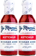 Yo Mama's Foods Keto Classic Ketchup – Pack of (2) - Zero Calorie, No Sugar Added, Low Carb, Vegan, Gluten Free, Paleo Friendly, and Made with Whole Non-GMO Tomatoes!