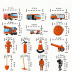 Fireman Themed Edible Wafer Paper Cake & Cupcake Toppers 80pcs Firefighter Decorations for Kids Birthday Party Fire Truck, Helmet, Flame, Fire Hydrant Designs Easy Cake Decorating Supplies