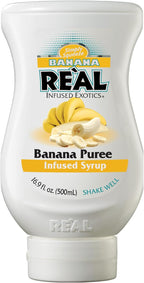 Banana Reàl, Banana Puree Infused Syrup, 16.9 FL OZ Squeezable Bottle (Pack of 1)