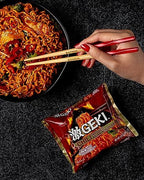 Nissin Geki Chili Infused Asian Noodles, Fiery Hot Chicken Flavor, 3.17 Ounce (Pack of 12)