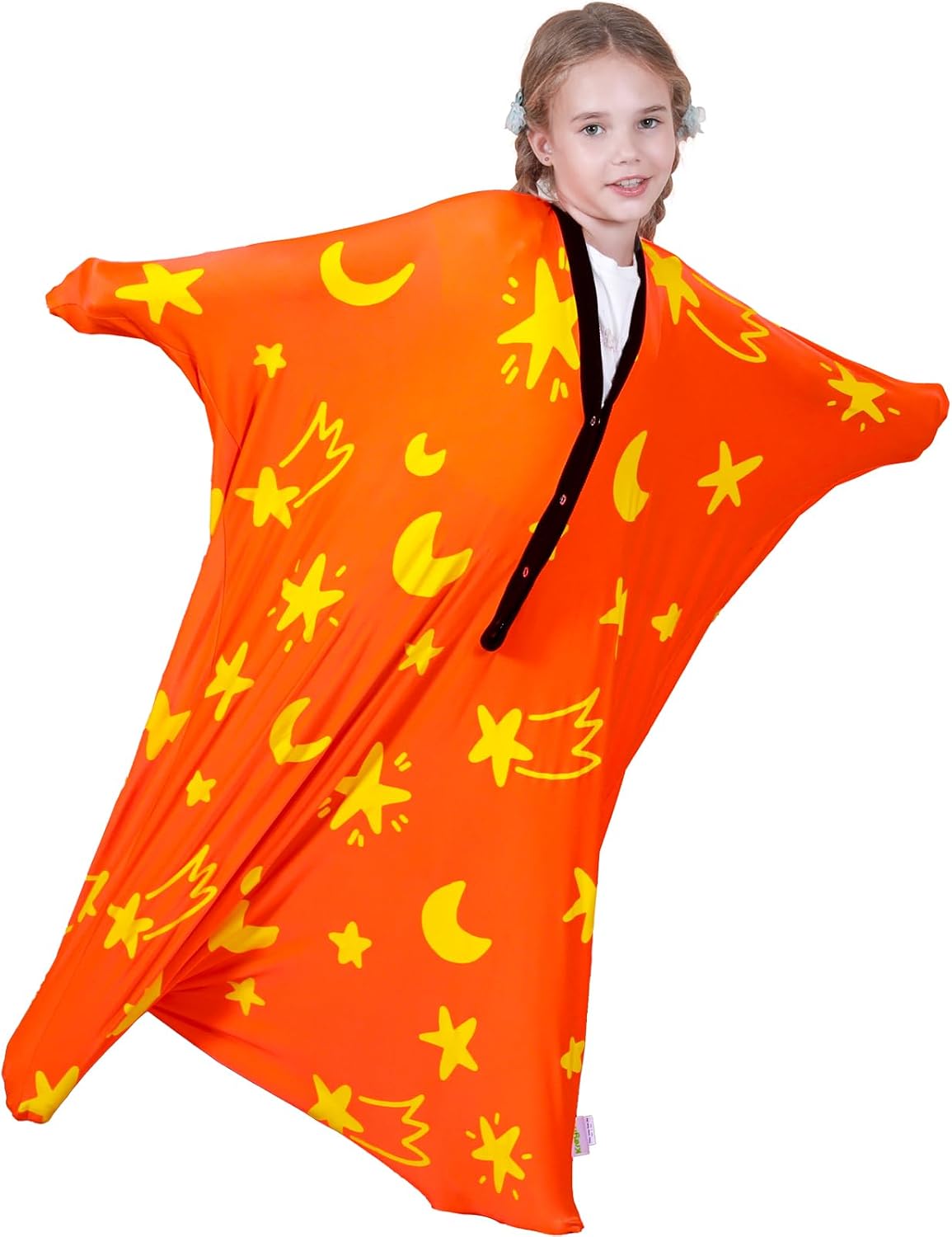 Premium Sensory Sack for Kids, 40" x 27" Sensory Body Sock Glow in the Dark for 3-5 Autistic Children, Good for Height: 30"-41" Small, Orange