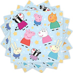 Unique Blue Peppa Pig Luncheon Napkins (Pack Of 16) | Adorable Party Decor, Perfect for Kids Parties & Fun Events