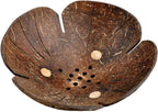 Coconut Shell Soap Holder Self-draining Soap Tray Wooden Petal Design Dish for Home Use