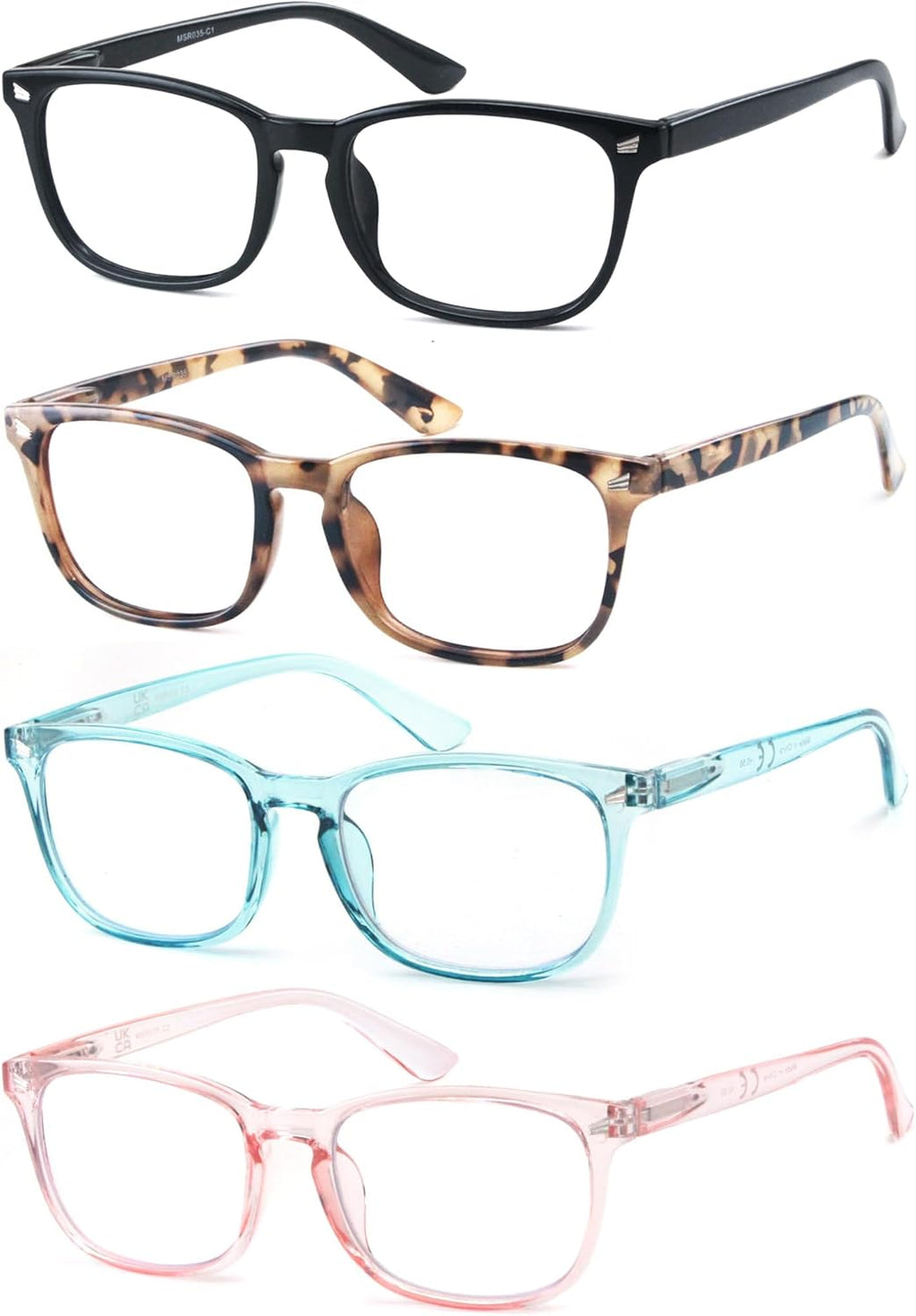 Reading Glasses Women Blue Light Blocking Lightweight Computer Readers +0.50 for Women Cheaters Reading Glasses 4 Pack Anti Glare Reduce Eyestrain Protect Eyes