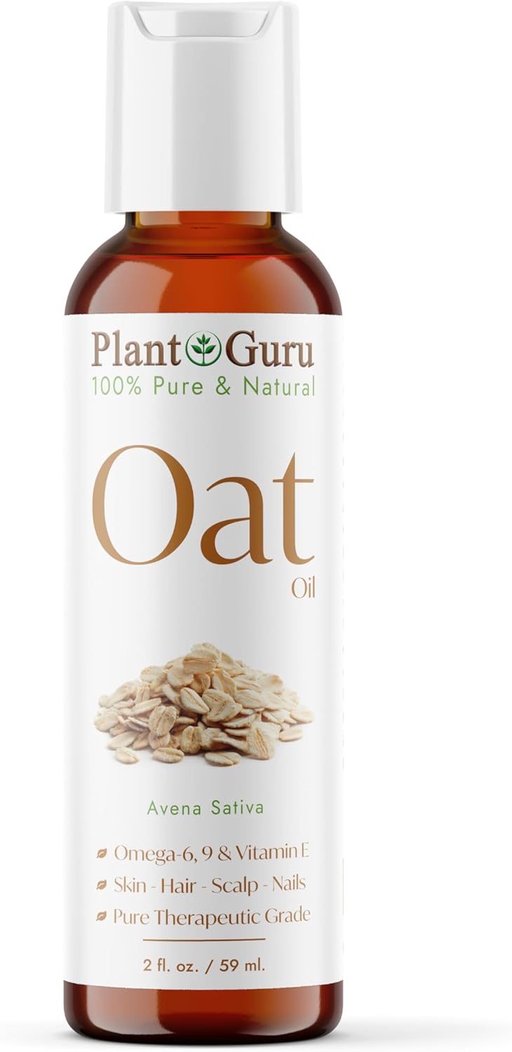 Plant Guru Oat Oil 2 fl. oz. 100% Pure Natural Carrier – Skin, Face, Body & Hair Moisturizer. Great for DIY Creams, Lotions & Lip Balm