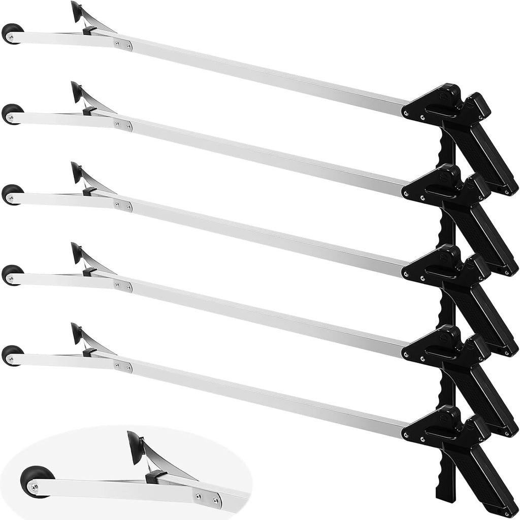 Sabary 5 Pack Suction Cup Reacher Grabber Heavy Trash Picker Grabber Tool, Long Handy Aids Nonslip Claw Reach Tool for Elderly Pick up Stick Arm Extension Litter Picker (Black)