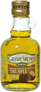 Mantova Grand’Aroma Truffle Flavored Extra Virgin Olive Oil, made in Italy, cold-pressed, 100% natural, heart-healthy cooking oil perfect for salad dressing, pasta, garlic bread, meats, or pan frying, 8.5 oz