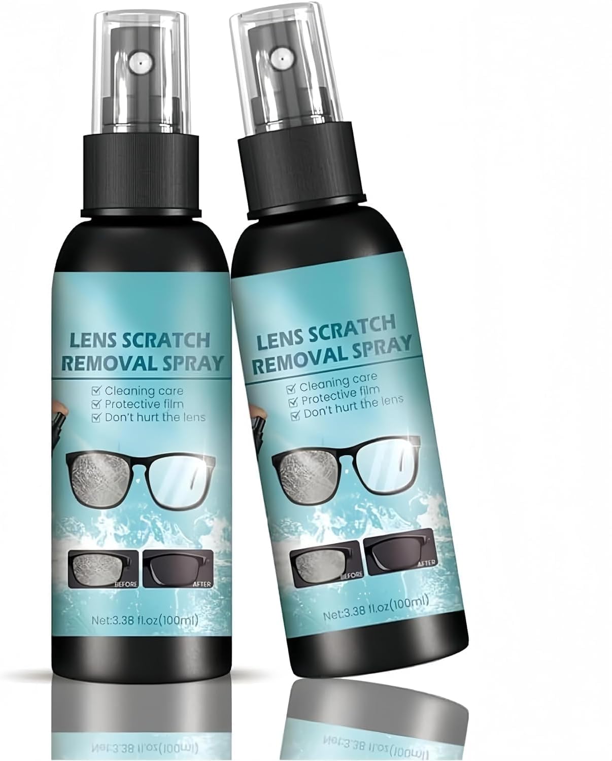 2PCS Lens Scratch Remover for Eyeglasses, Eyeglass Cleaners Spray, Sunglass Scratch Remover Repair