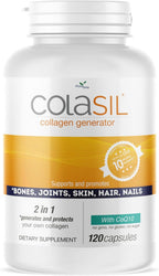 Colasil Collagen Booster Capsules – Organic Silica (OSA) + Hydrolyzed Collagen Generator for Hair, Skin, Nails, Bones & Joints – High Absorption, Non-GMO, Allergen-Free, 120 Capsules (60-Day Supply)
