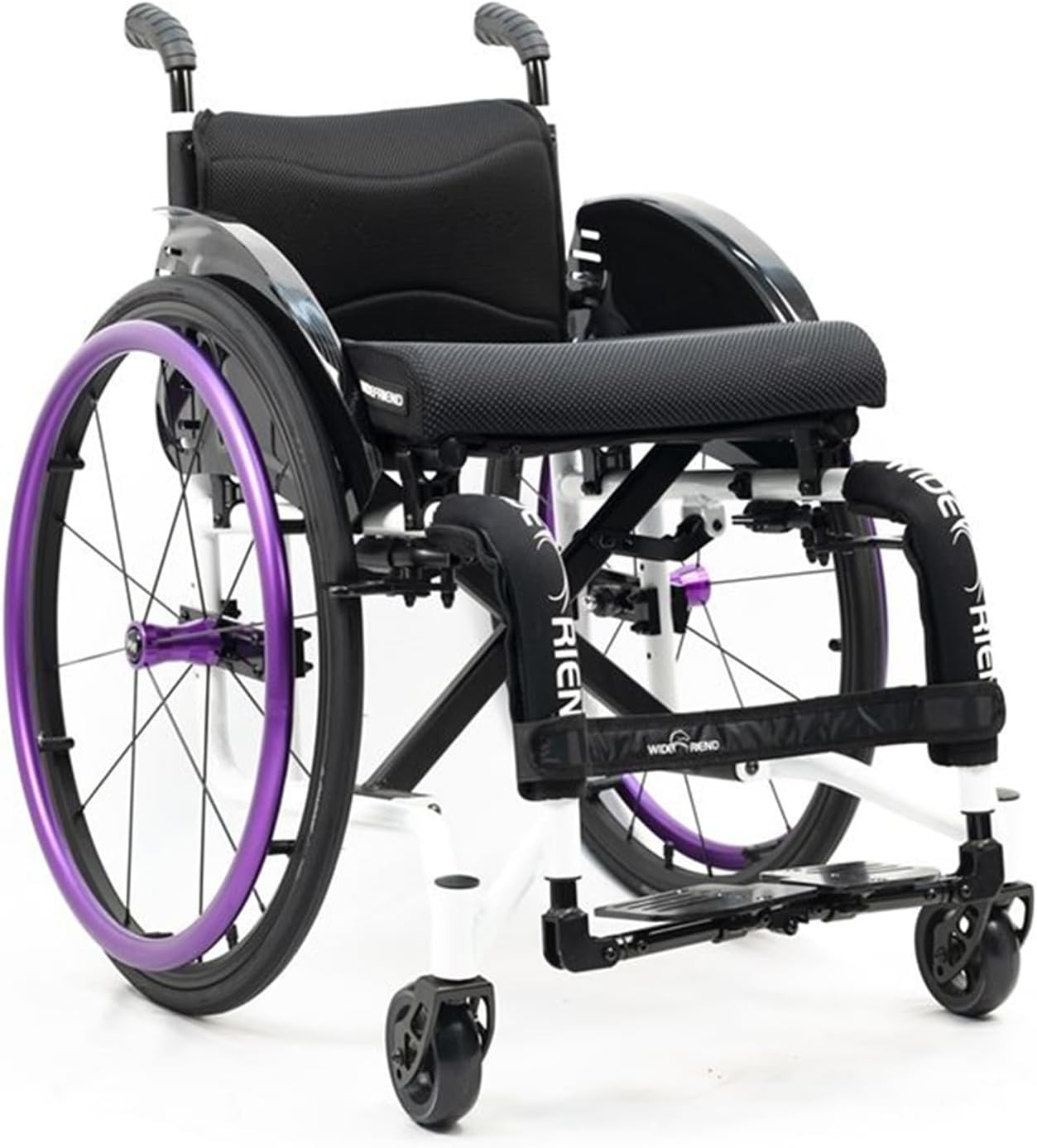 Drive Lightweight Sports Wheelchair with Handbrakes(24Lbs),Adult Manual Wheelchair Ultra-Light Aluminum Alloy Wheelchair All-Terrain Sports Wheelchair (Seat Width 42cm,Purple 2)