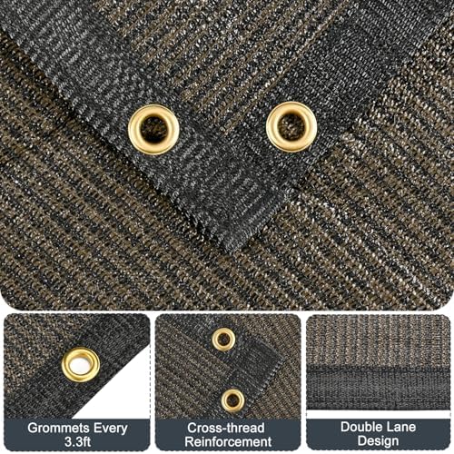 90% Sun Shade Cloth, Kesfitt 12x20FT Garden Shade Cover with Reinforced Grommets, Mesh Tarp Sun Privacy Screen for Greenhouse, Plant, Pergola, and Backyard Patio Sunshade