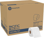 Pacific Blue Basic 1-Ply Toilet Paper (previously branded Envision), 14448/01, 1,500 Sheets Per Roll, 48 Rolls Per Case
