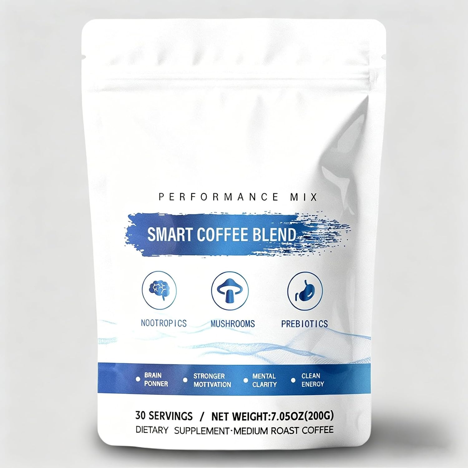 Neubrain Organic Mushroom Coffee,Natural and Easily Absorbed, Helps Boost Energy and Enhance Concentration,It Can Be Consumed Hot or Cold,Gluten-free,30 servings(1)