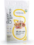 Super Organics Mushroom Memory Blend Powder – Organic Superfood Mushroom Supplement with Lion’s Mane, Reishi, Maitake & Turkey Tail, Vegan Adaptogenic Powder, 6 oz