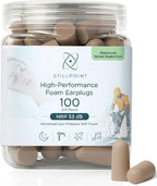 Happy Hippo Soft Foam Earplugs, 33 dB NRR, (50 Pair, 100 Ear Plugs), Maximum Protection for Sleeping, Power Tools, Loud Work Environments (Beige)