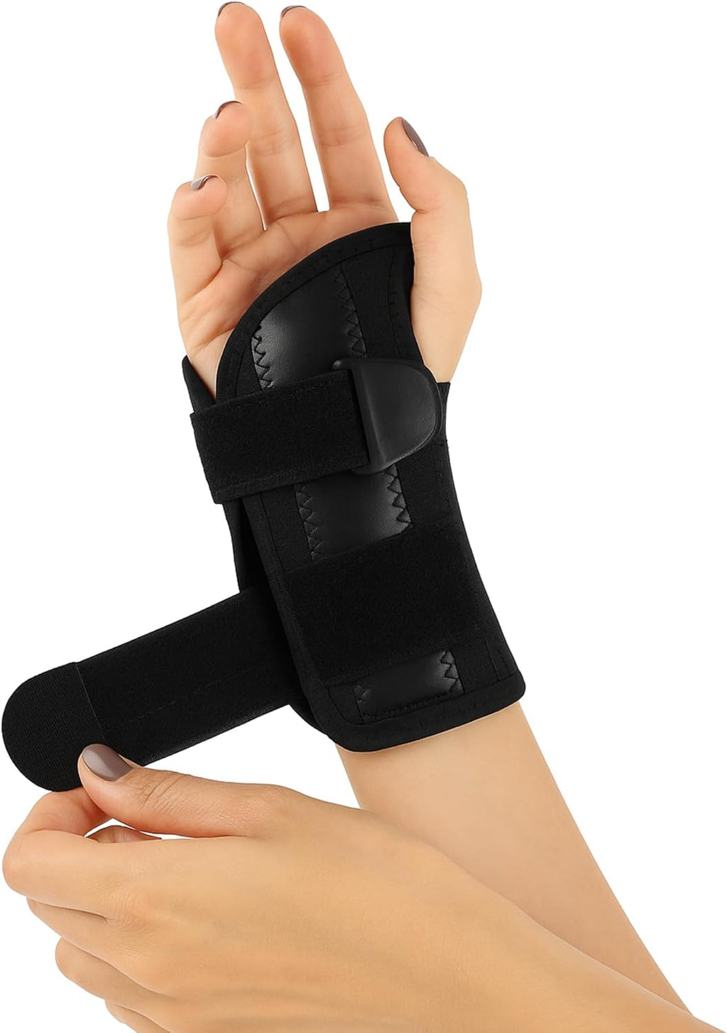 Carpal Tunnel Wrist Brace Night Support - Wrist Splint Arm Stabilizer & Hand Brace for Carpal Tunnel Syndrome Pain Relief Compression Sleeve for Forearm Wrist Tendonitis Pain Treatment (Small, Right)