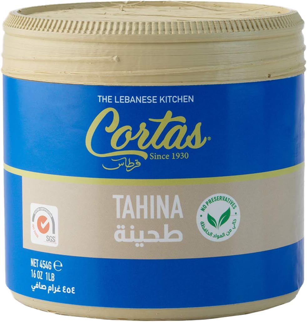 Cortas Premium Lebanese Tahini 1 LB, All Natural Sesame Paste