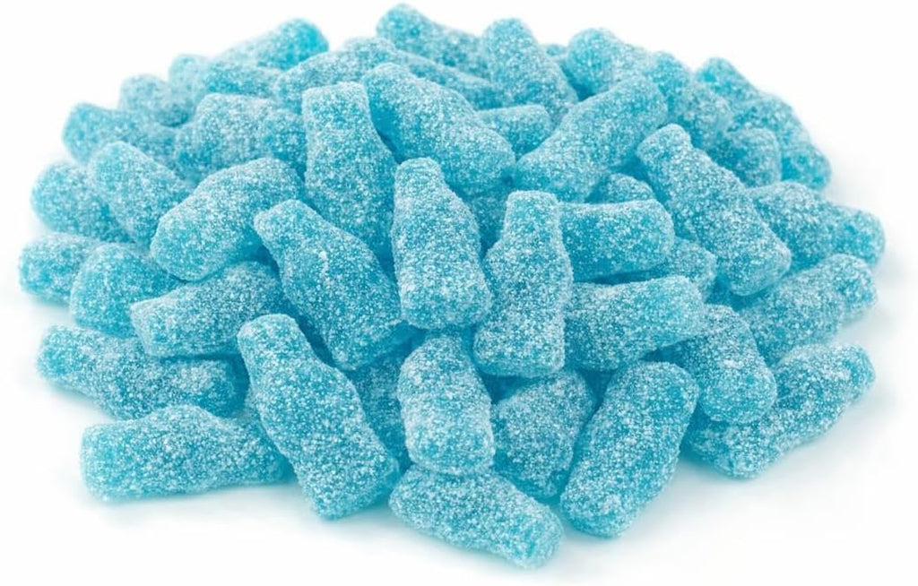 Sour Cola Bottles Gummy Candy (2 Pound, Mini Sour Blue Raspberry)