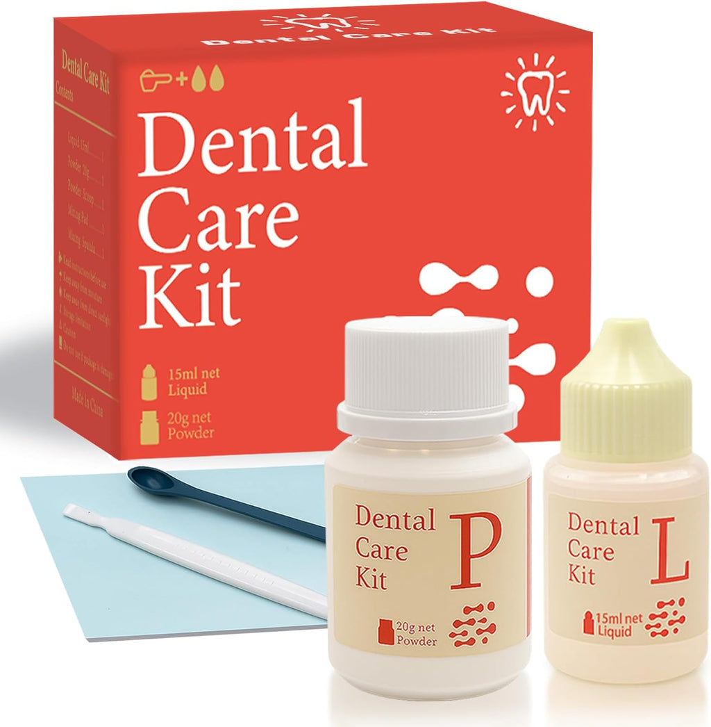 Dental Tooth Repair Kit with Zinc Oxide Eugenol Dental Cement, Temporary Filling Chips for Chipped Teeth, Loose Crowns, Cavities & Minor Tooth Repairs, Temporary Teeth Fix
