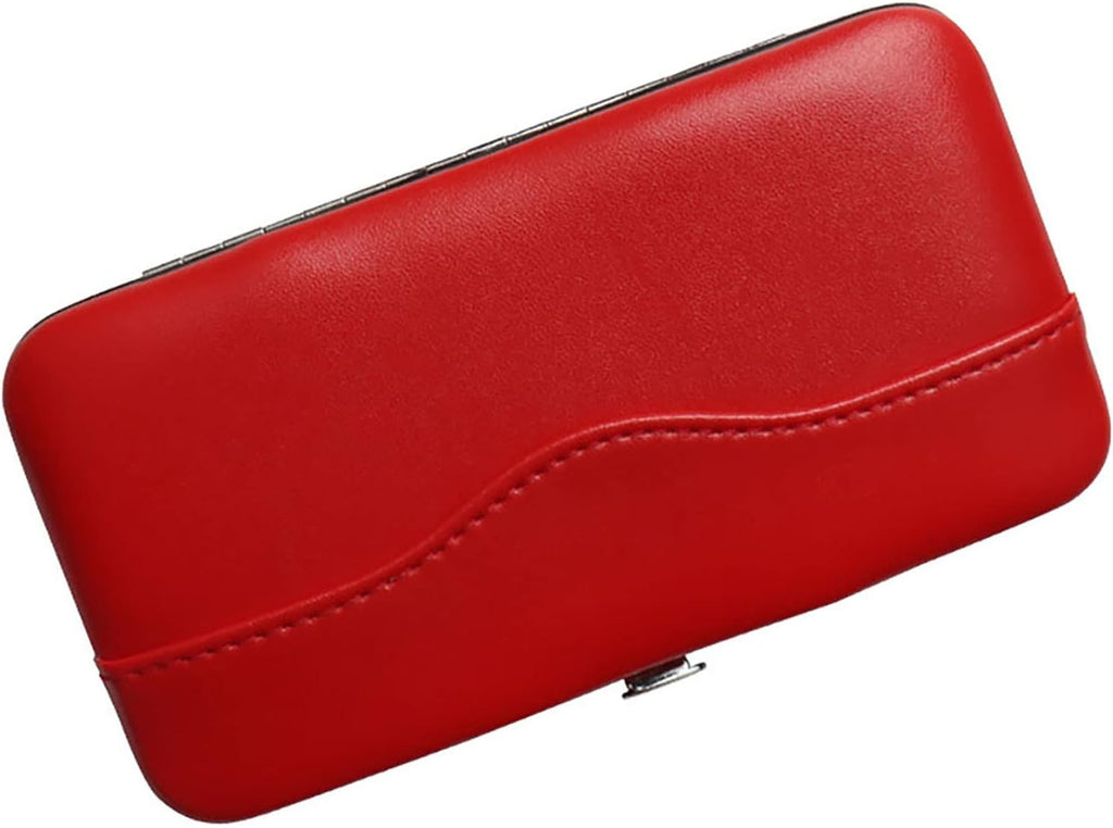 Small Tweezers Case for Eyelash Extensions, PU Leather Empty Tweezers Storage Bag, Portable Travel Case for Eyelash Grafting Extension Makeup Tools Scissors Lash Brush (Red)