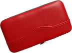 Small Tweezers Case for Eyelash Extensions, PU Leather Empty Tweezers Storage Bag, Portable Travel Case for Eyelash Grafting Extension Makeup Tools Scissors Lash Brush (Red)